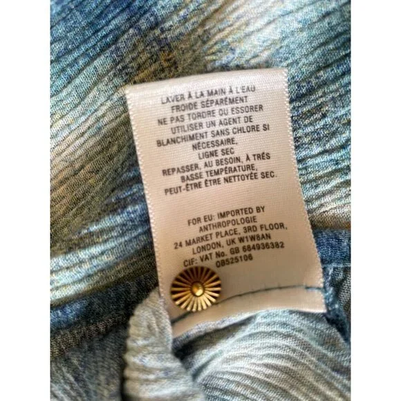 Anthropologie Maeve Women's Small Plaid Tunic Top 100% Rayon Button Front - Picture 6 of 8